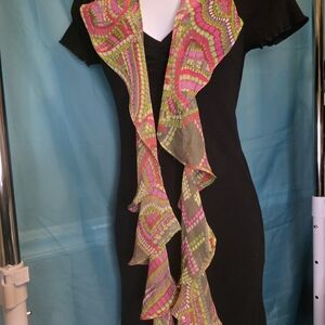 Chico's Vibrant Pink and Green Scarf